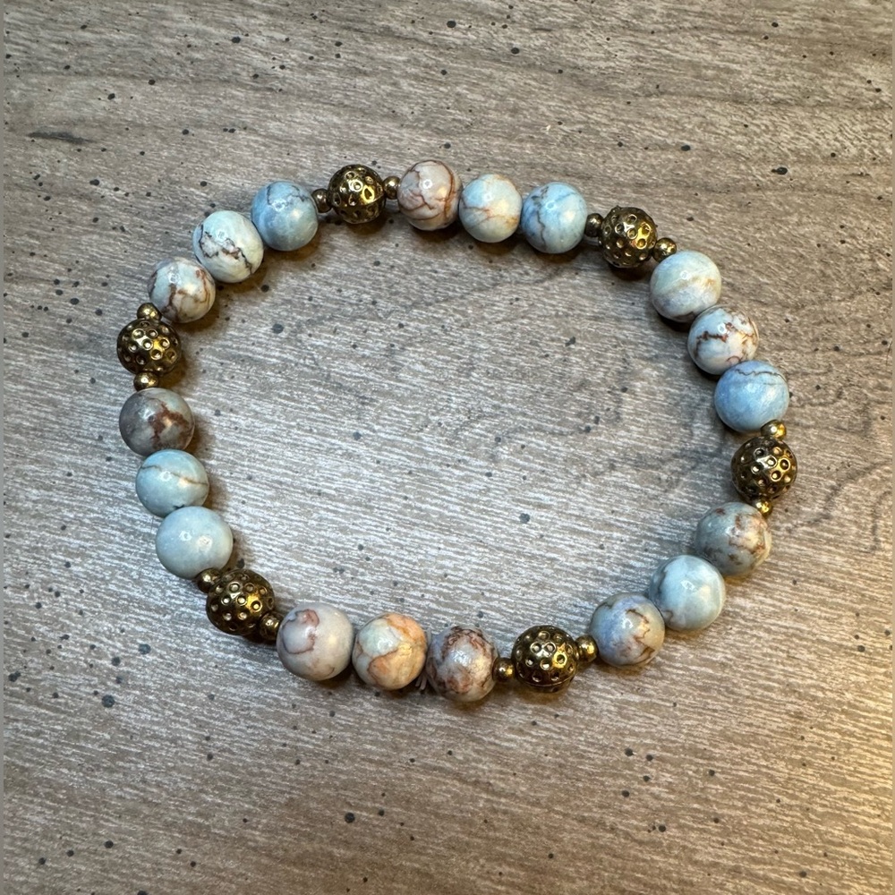Beaded Bracelet with Gold Accents